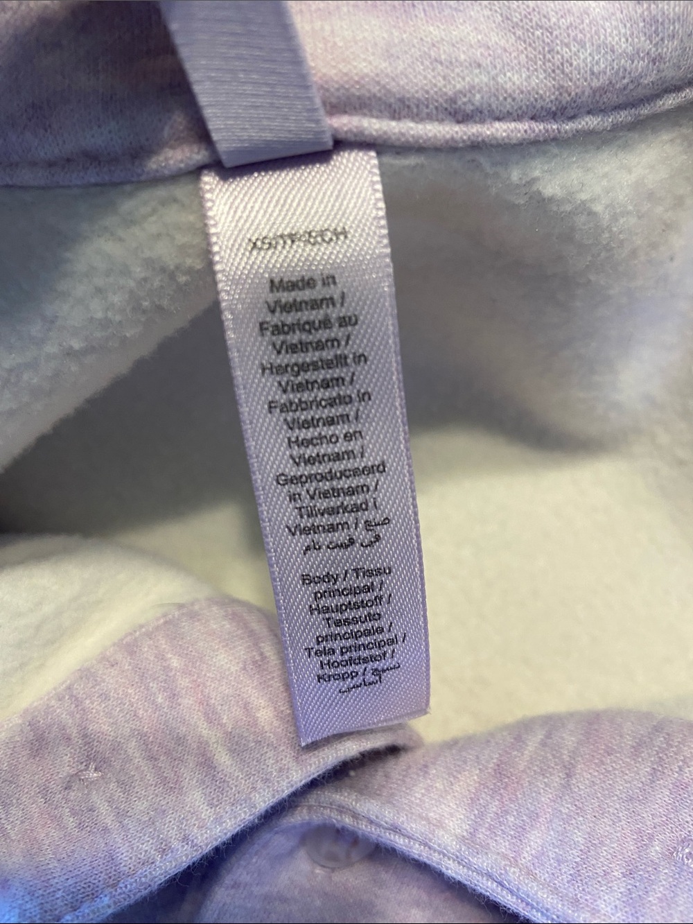 SKIMS Cotton Fleece Polo Sweatshirt in the colorway Purple Heather Workout XS - Picture 8 of 11